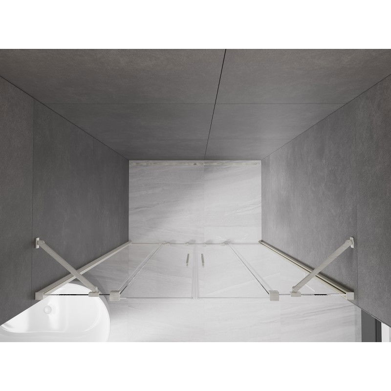 Mexen Velar Duo porte de douche coulissantes 150 cm, transparent, nickel brossé - 871-150-000-02-97