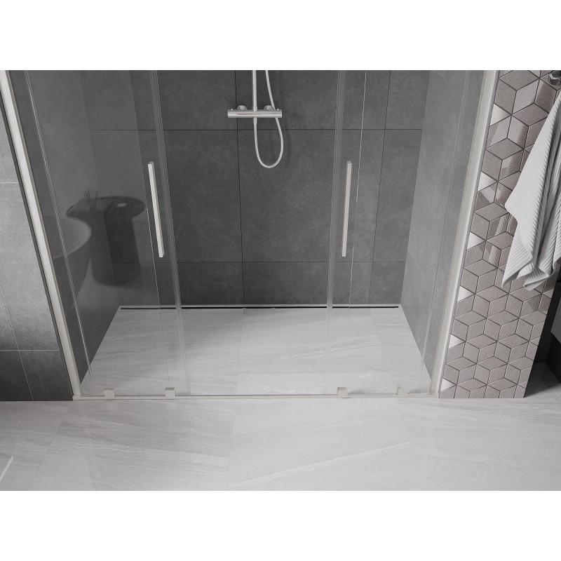 Mexen Velar Duo porte de douche coulissante 180 cm, transparent, nickel brossé - 871-180-000-02-97