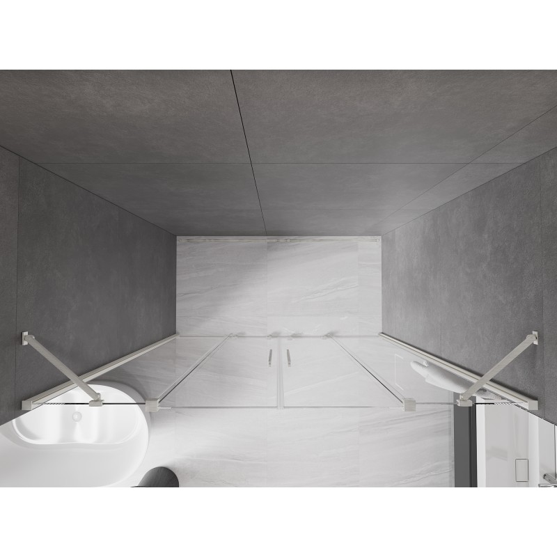 Mexen Velar Duo porte de douche coulissante 170 cm, transparent, nickel brossé - 871-170-000-02-97