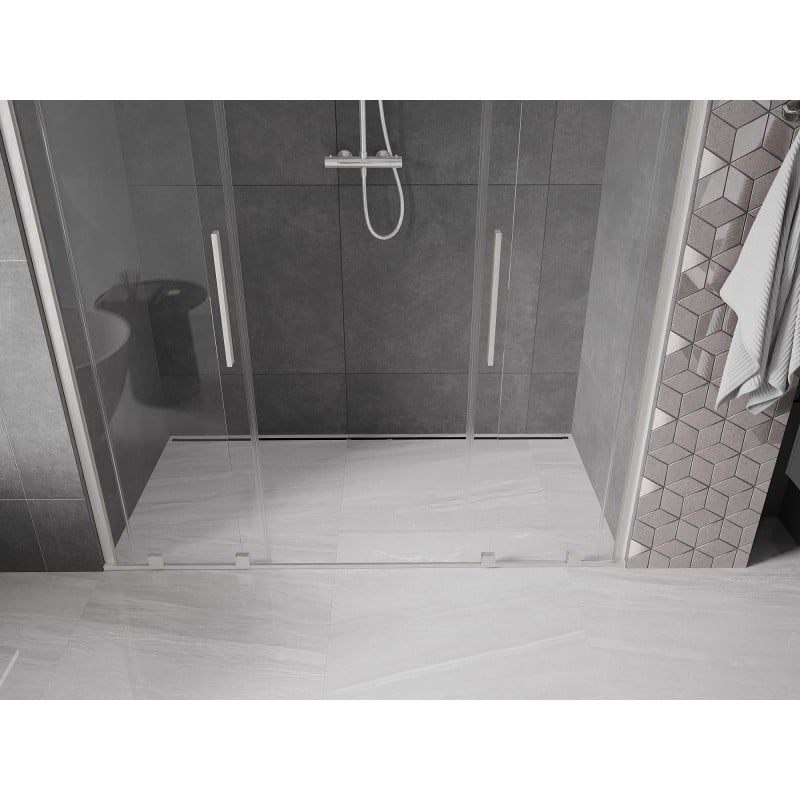 Mexen Velar Duo porte de douche coulissante 200 cm, transparent, nickel brossé - 871-200-000-02-97