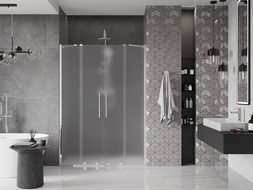 Mexen Velar Duo porte de douche coulissante 140 cm, givrée, chrome - 871-140-000-32-01
