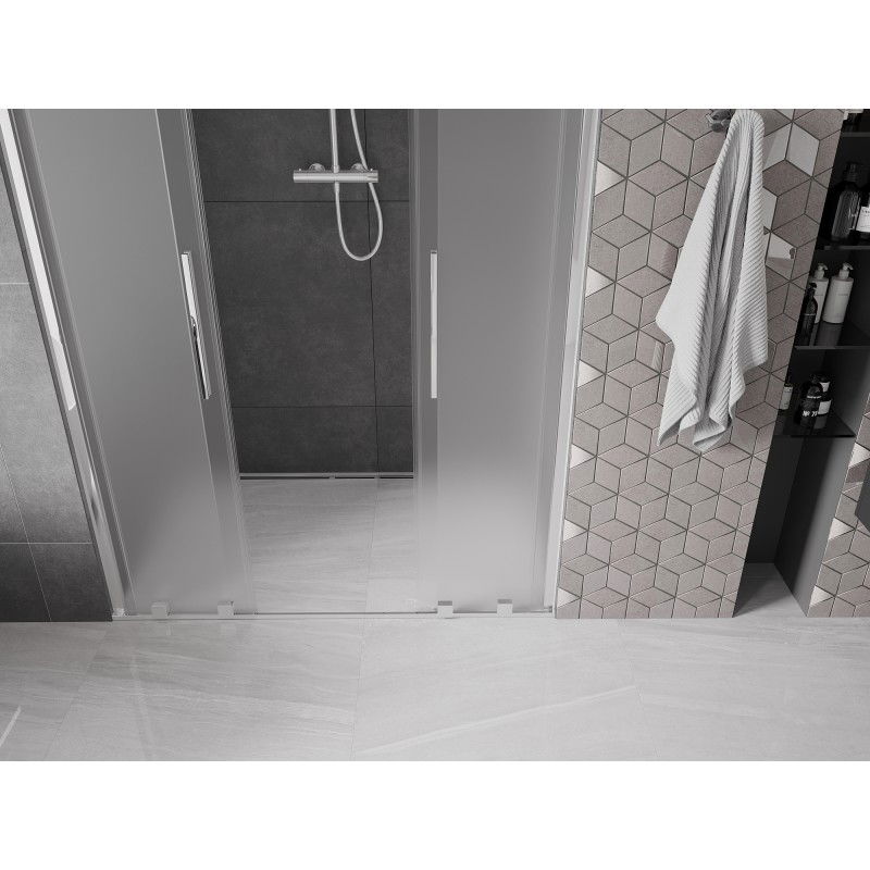 Mexen Velar Duo portes de douche coulissantes 160 cm, givré, chrome - 871-160-000-32-01