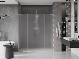 Mexen Velar Duo portes de douche coulissantes 170 cm, givre, chrome - 871-170-000-32-01