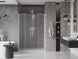 Mexen Velar Duo portes de douche coulissantes 140 cm, givré, blanc - 871-140-000-32-20