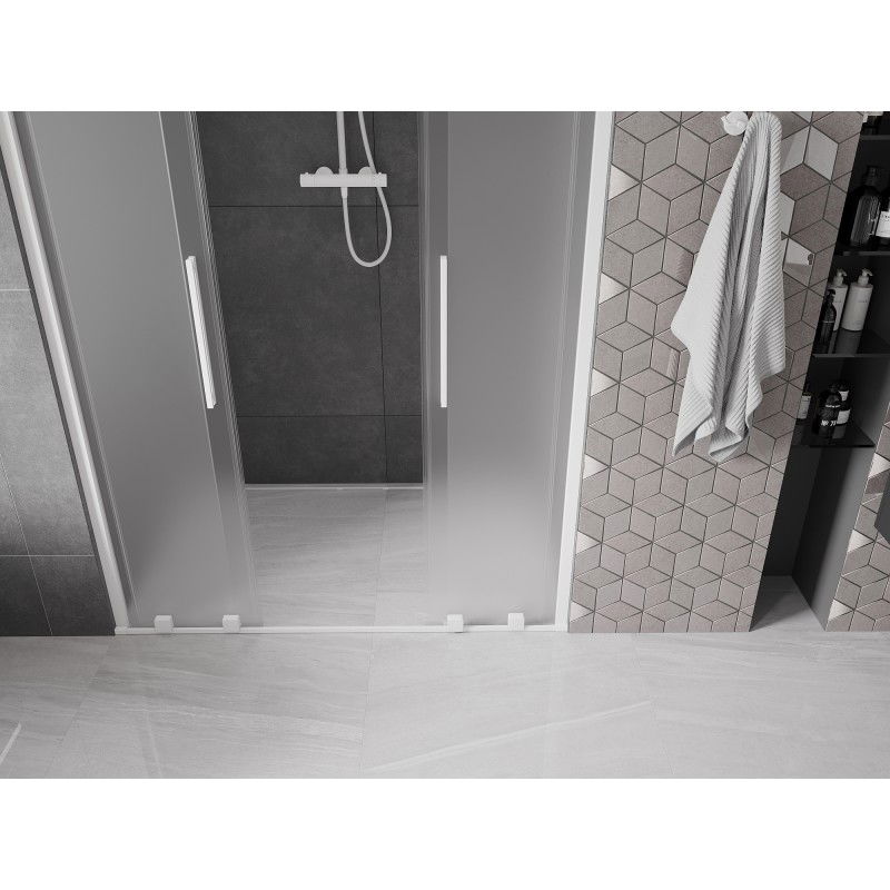 Mexen Velar Duo porte de douche coulissante 140 cm, givre, blanc - 871-140-000-32-20