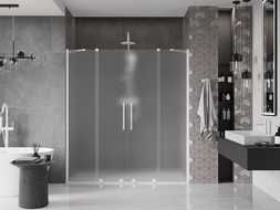Mexen Velar Duo portes de douche coulissantes 180 cm, givre, blanc - 871-180-000-32-20