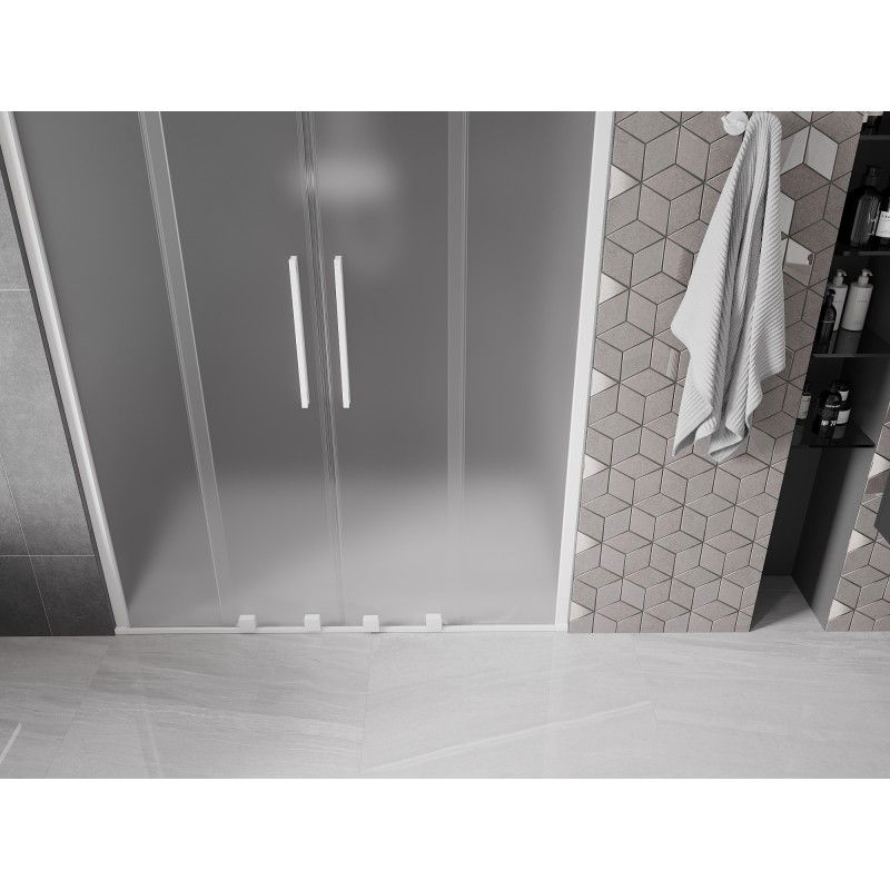 Mexen Velar Duo portes de douche coulissantes 160 cm, givre, blanc - 871-160-000-32-20