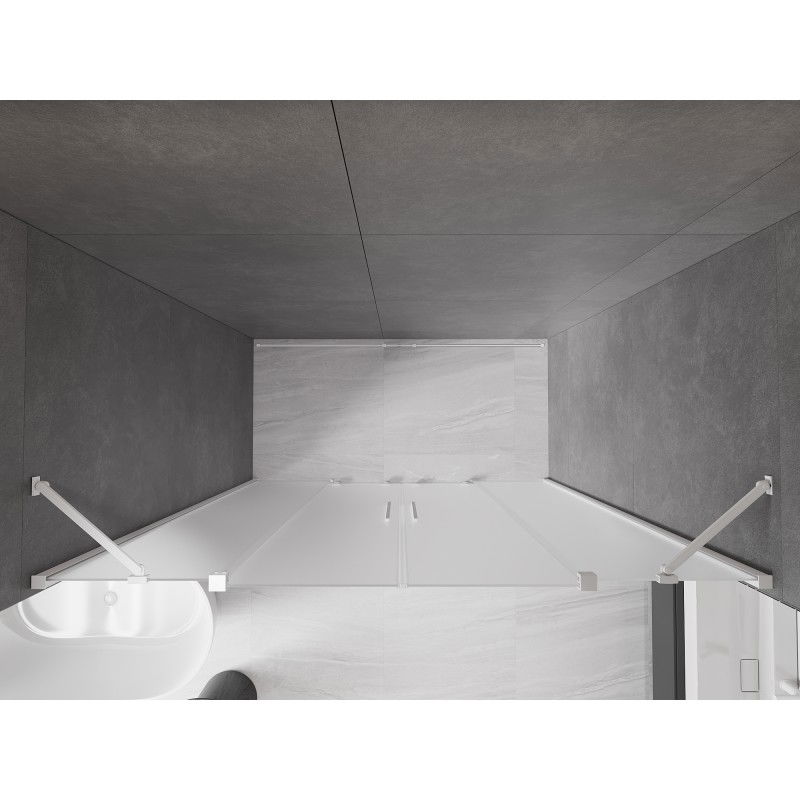 Mexen Velar Duo porte de douche coulissante 200 cm, givrée, blanche - 871-200-000-32-20