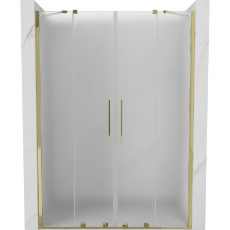 Mexen Velar Duo portes de douche coulissantes 140 cm, givré, or - 871-140-000-32-50