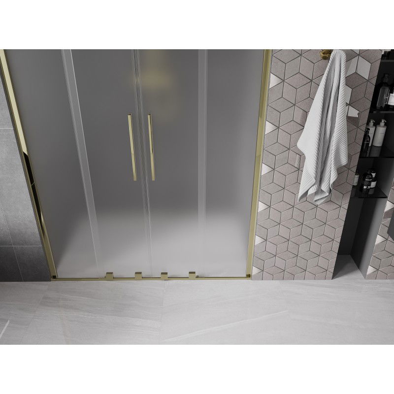 Mexen Velar Duo portes de douche coulissantes 140 cm, givré, doré - 871-140-000-32-50