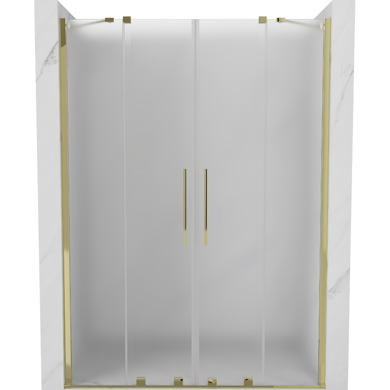 Mexen Velar Duo portes de douche coulissantes 150 cm, givre, or - 871-150-000-32-50