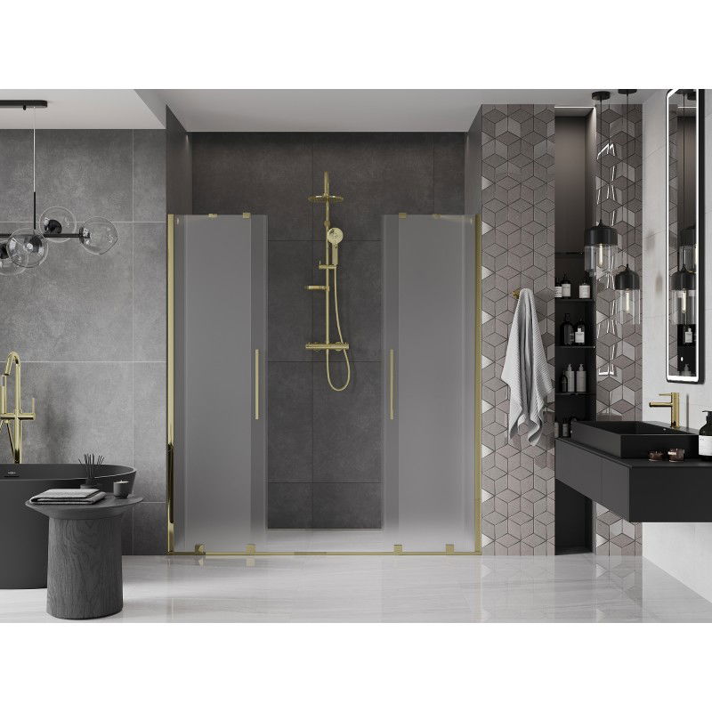 Mexen Velar Duo portes de douche coulissantes 170 cm, givré, doré - 871-170-000-32-50