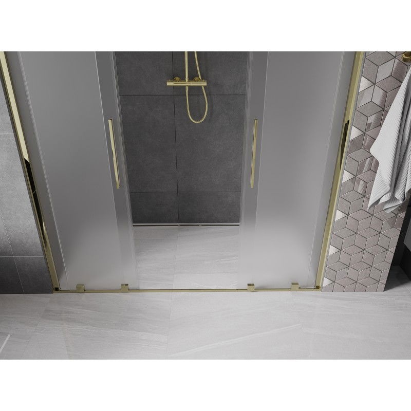 Mexen Velar Duo portes de douche coulissantes 200 cm, givré, doré - 871-200-000-32-50