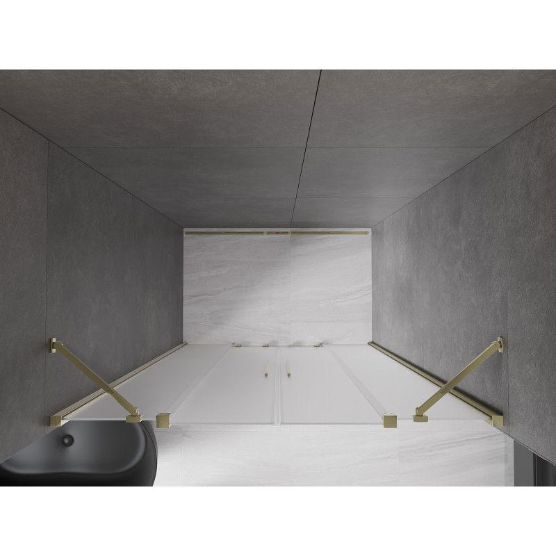 Mexen Velar Duo portes de douche coulissantes 150 cm, givre, or - 871-150-000-32-50