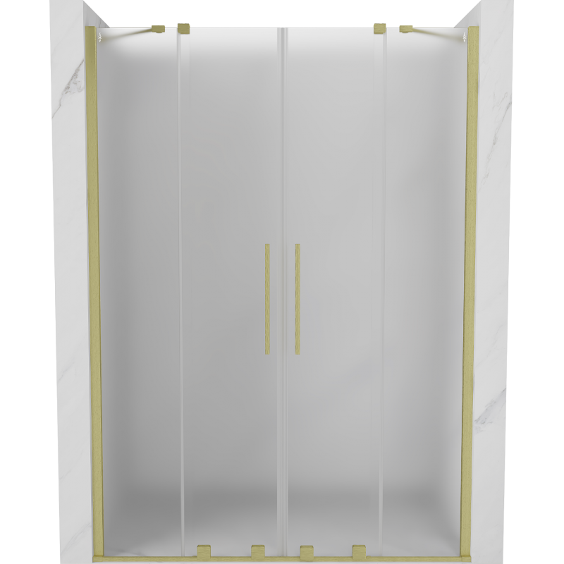 Mexen Velar Duo porte de douche coulissante 140 cm, givre, or brossé - 871-140-000-32-55