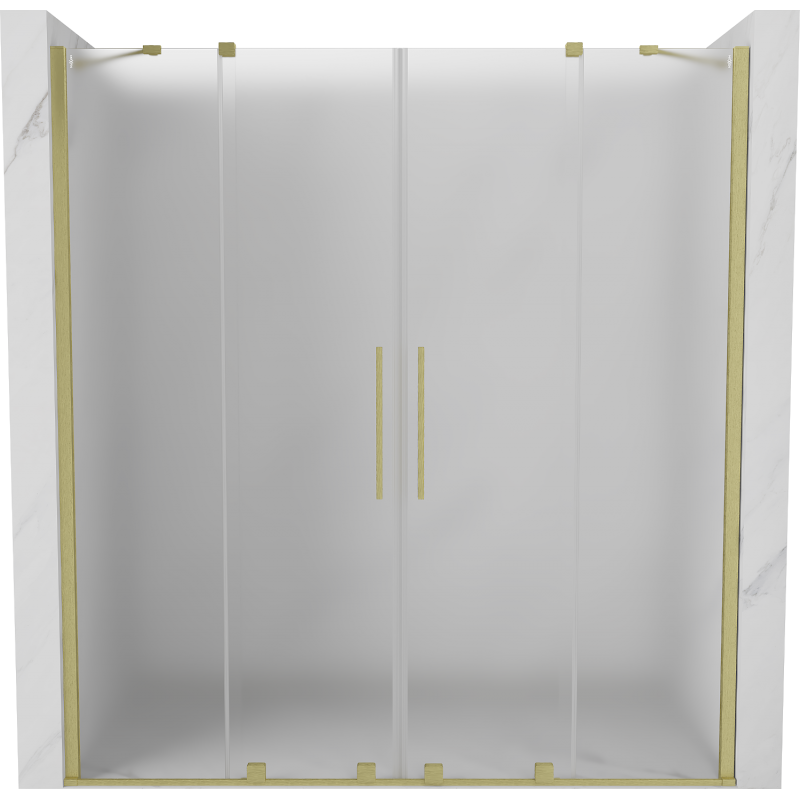Mexen Velar Duo porte de douche coulissante 180 cm, givré, or brossé - 871-180-000-32-55