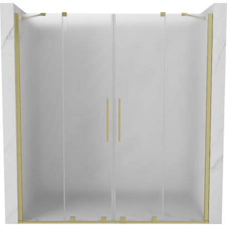 Mexen Velar Duo porte de douche coulissante 180 cm, givré, or brossé - 871-180-000-32-55