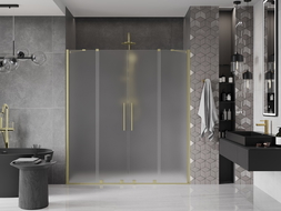 Mexen Velar Duo porte de douche coulissante 180 cm, givré, or brossé - 871-180-000-32-55