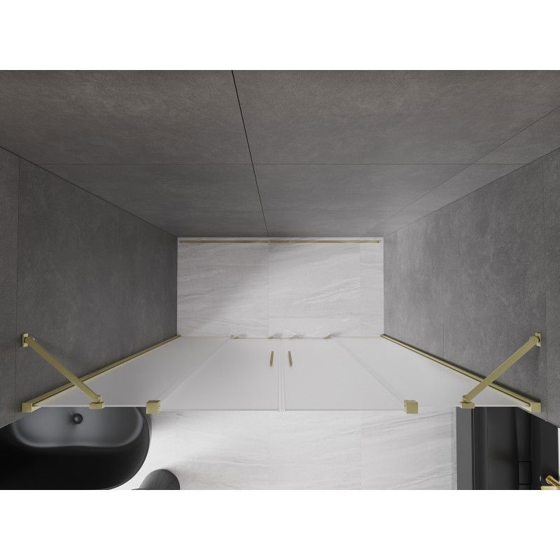 Mexen Velar Duo porte de douche coulissantes 200 cm, givre, or brossé - 871-200-000-32-55