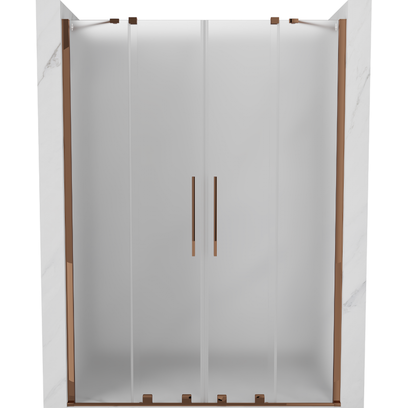 Mexen Velar Duo porte de douche coulissantes 160 cm, givré, or rose - 871-160-000-32-60