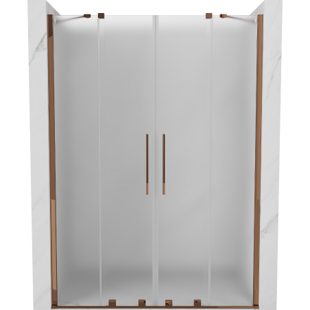 Mexen Velar Duo porte de douche coulissantes 160 cm, givré, or rose - 871-160-000-32-60