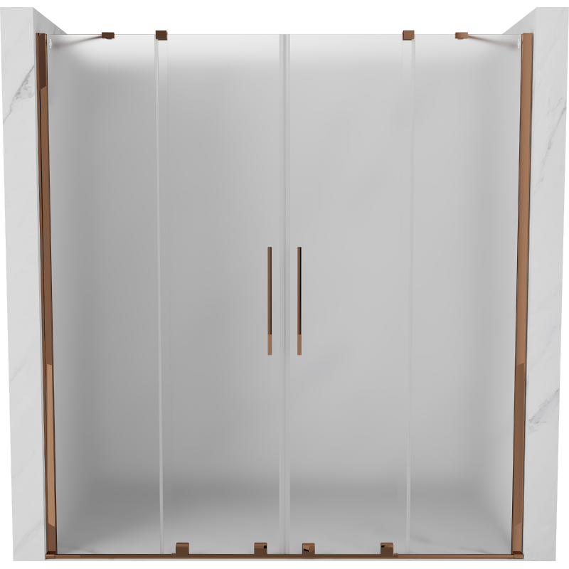 Mexen Velar Duo portes de douche coulissantes 180 cm, givre, or rose - 871-180-000-32-60