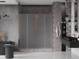 Mexen Velar Duo portes de douche coulissantes 200 cm, givré, or rose - 871-200-000-32-60