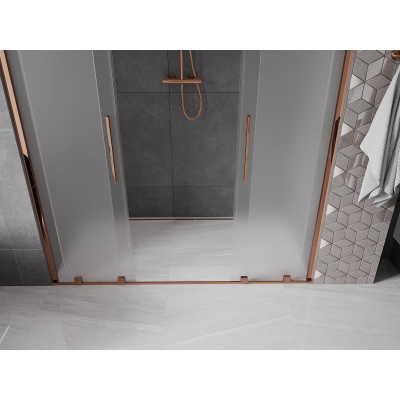 Mexen Velar Duo porte de douche coulissante 170 cm, givre, or rose - 871-170-000-32-60