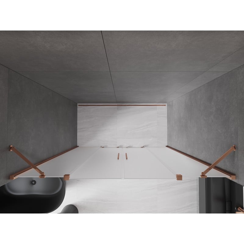 Mexen Velar Duo porte de douche coulissante 170 cm, givre, or rose - 871-170-000-32-60