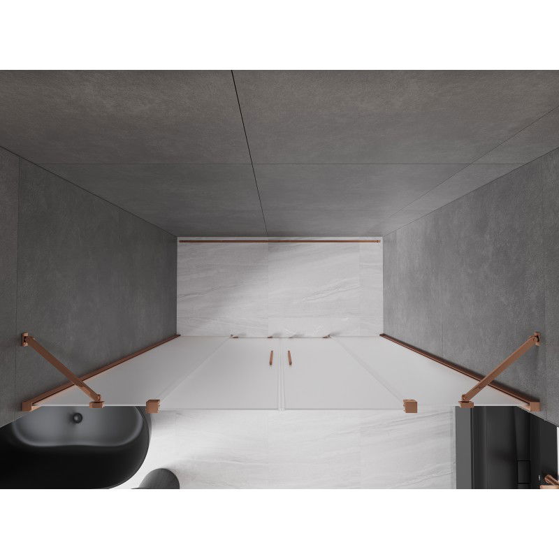 Mexen Velar Duo portes de douche coulissantes 180 cm, givre, or rose - 871-180-000-32-60
