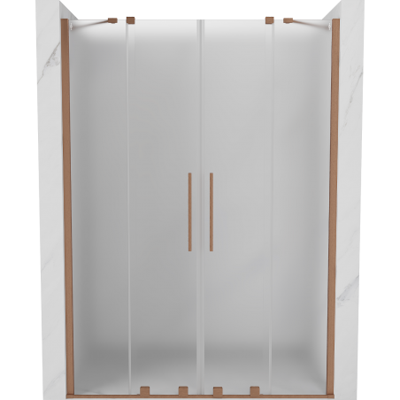 Mexen Velar Duo portes de douche coulissantes 140 cm, givré, cuivre brossé - 871-140-000-32-65