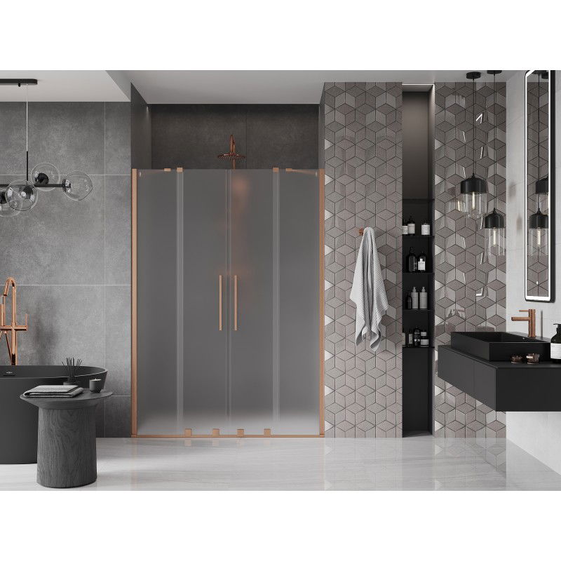 Mexen Velar Duo porte de douche coulissante 150 cm, givre, cuivre brossé - 871-150-000-32-65