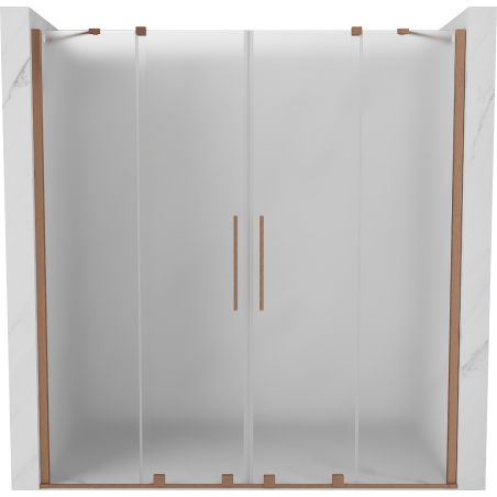 Mexen Velar Duo porte de douche coulissante 170 cm, verre givré, cuivre brossé - 871-170-000-32-65