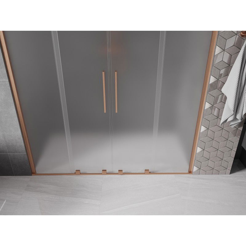 Mexen Velar Duo porte de douche coulissante 170 cm, givré, cuivre brossé - 871-170-000-32-65