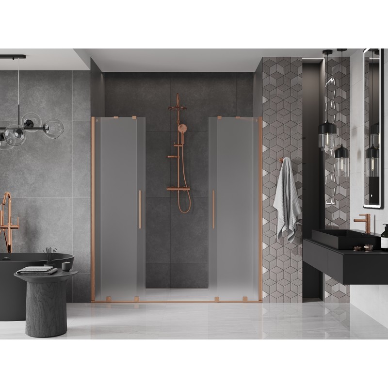 Mexen Velar Duo porte de douche coulissante 180 cm, givré, cuivre brossé - 871-180-000-32-65