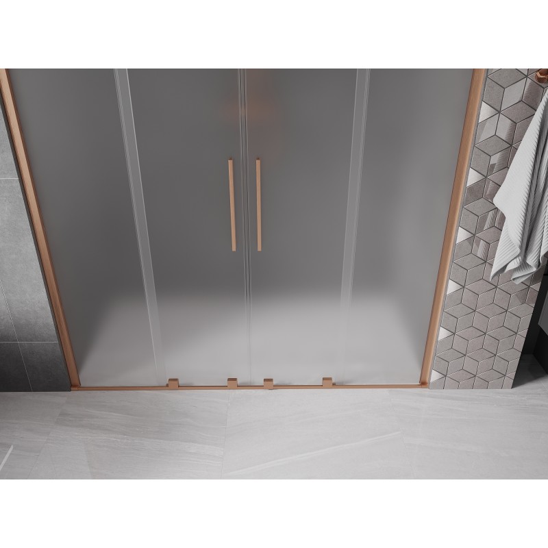 Mexen Velar Duo porte de douche coulissante 180 cm, givré, cuivre brossé - 871-180-000-32-65