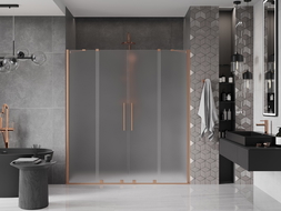 Mexen Velar Duo porte de douche coulissante 200 cm, givré, cuivre brossé - 871-200-000-32-65