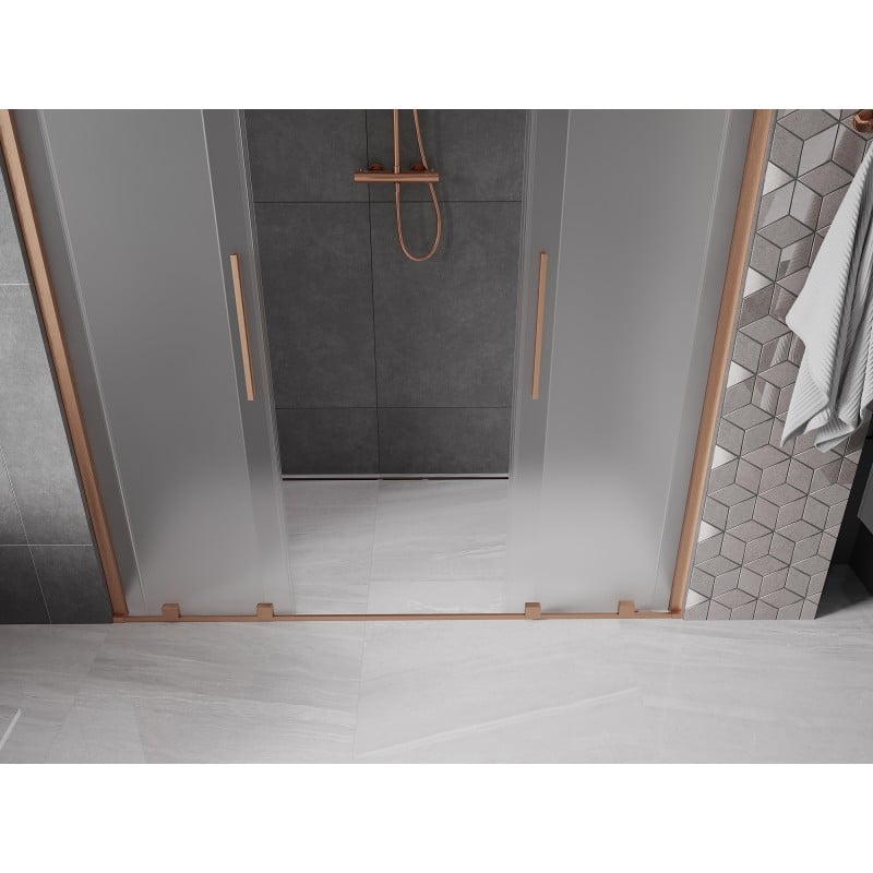 Mexen Velar Duo porte de douche coulissante 200 cm, givre, cuivre brossé - 871-200-000-32-65