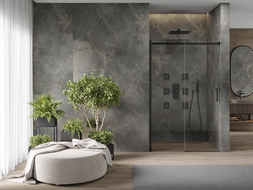Mexen Omega porte de douche coulissante 140 cm, transparent, noir 825-140-000-70-00