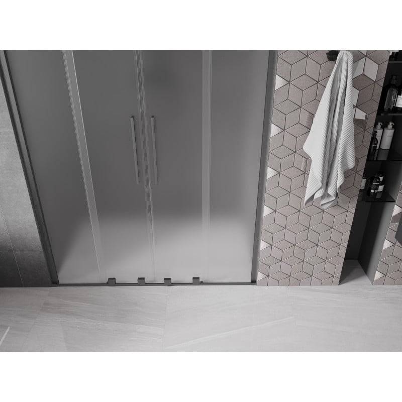 Mexen Velar Duo porte de douche coulissante 160 cm, givré, gris canon brossé - 871-160-000-32-66