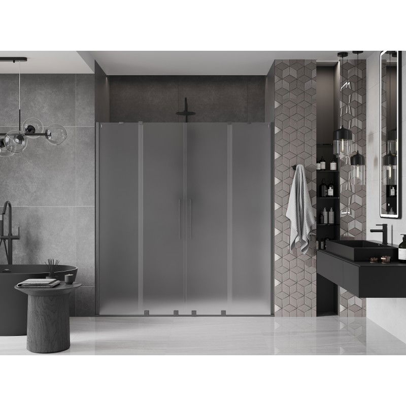 Mexen Velar Duo porte de douche coulissante 180 cm, givré, gris fusil brossé - 871-180-000-32-66