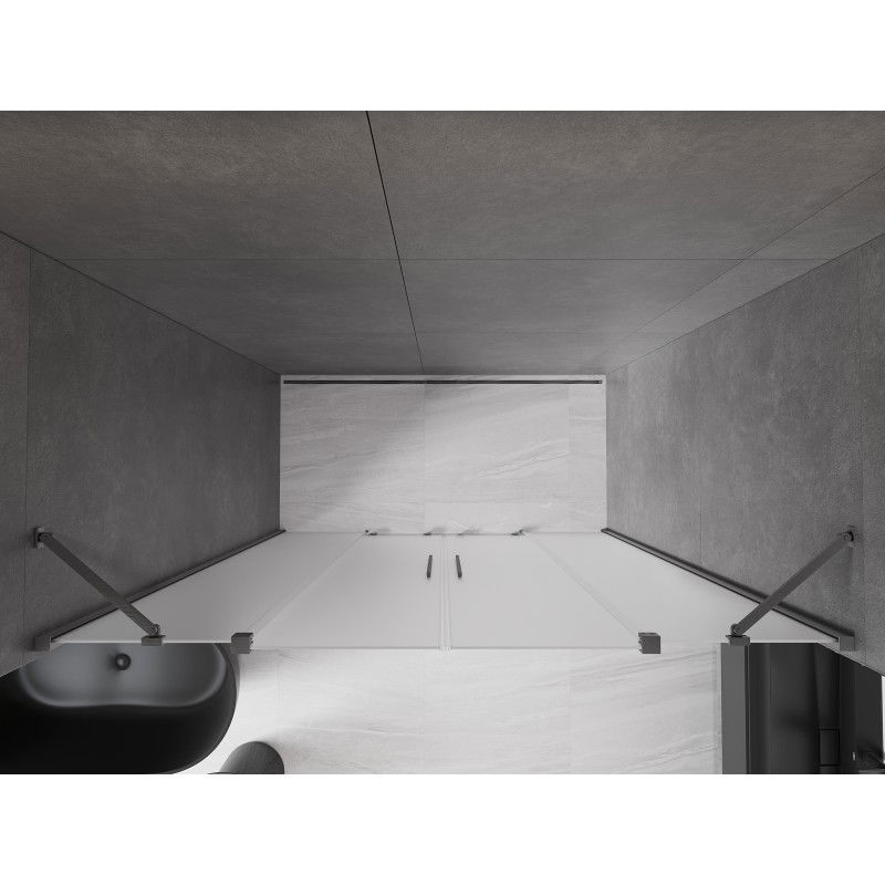 Mexen Velar Duo porte de douche coulissante 200 cm, givre, gris ardoise brossé - 871-200-000-32-66