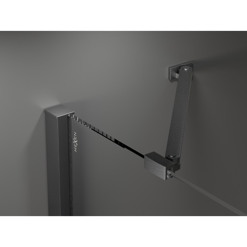Mexen Velar Duo porte de douche coulissante 200 cm, givre, gris ardoise brossé - 871-200-000-32-66