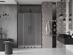 Mexen Velar Duo porte de douche coulissantes 140 cm, givre, noir - 871-140-000-32-70