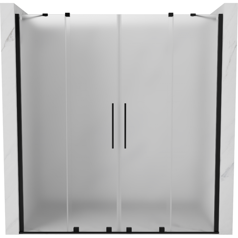 Mexen Velar Duo portes de douche coulissantes 180 cm, givré, noir - 871-180-000-32-70
