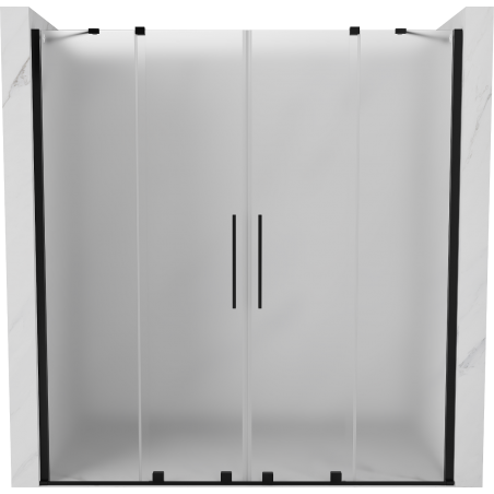 Mexen Velar Duo portes de douche coulissantes 180 cm, givré, noir - 871-180-000-32-70