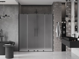 Mexen Velar Duo portes de douche coulissantes 180 cm, givré, noir - 871-180-000-32-70