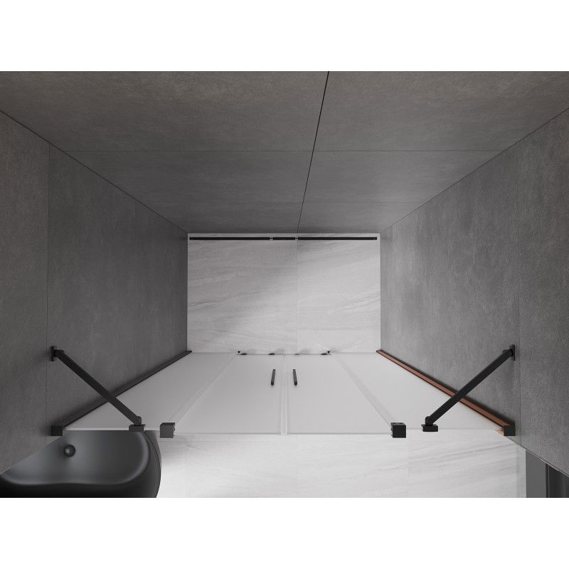 Mexen Velar Duo porte de douche coulissante 160 cm, givrée, noire - 871-160-000-32-70