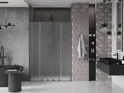 Mexen Velar Duo porte de douche coulissantes 140 cm, givré, métal gris - 871-140-000-32-95