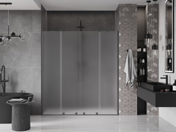 Mexen Velar Duo porte de douche coulissante 170 cm, sablé, gun metal - 871-170-000-32-95
